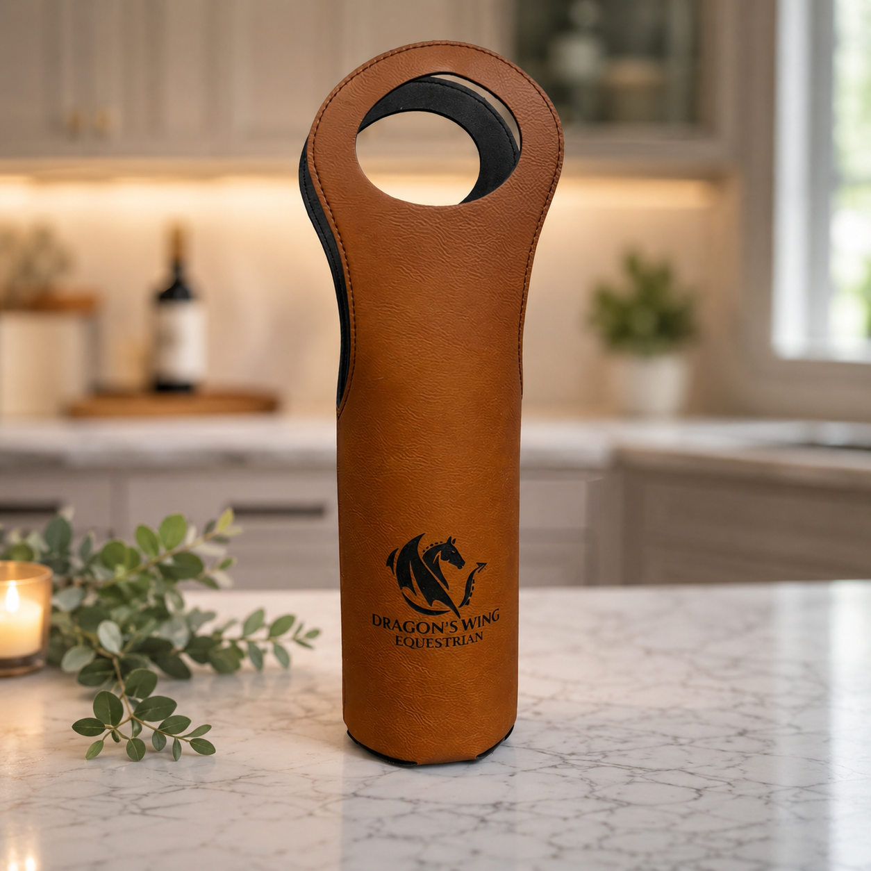 Custom Engraved Wine Bottle Carrier | Personalized Logo Wine Tote