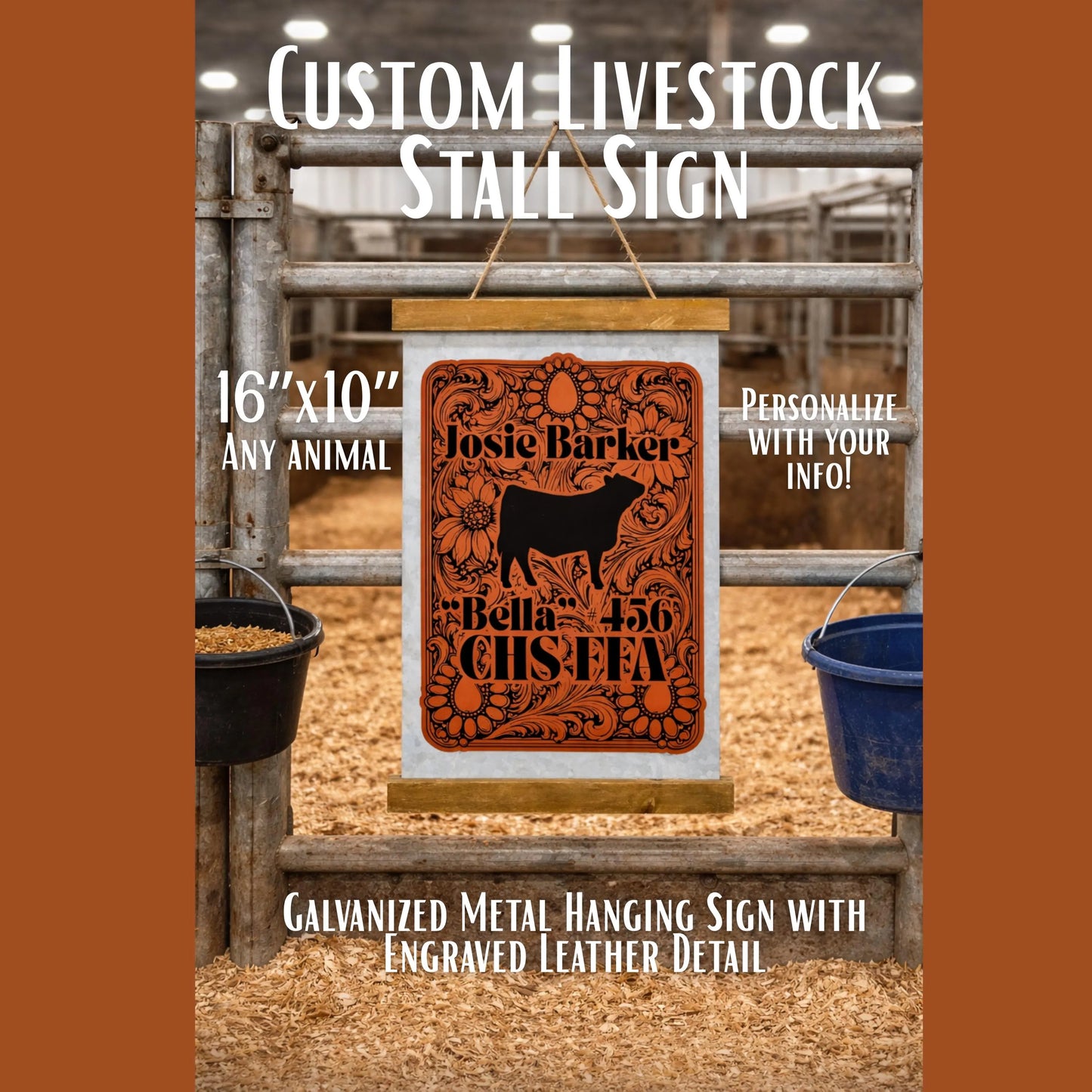 Large Hanging Metal Stall Sign