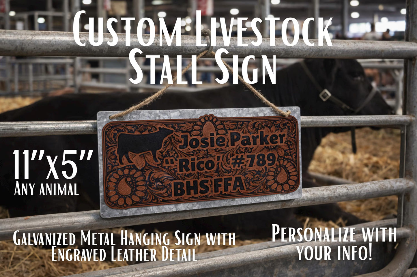 Medium Metal Stall Sign