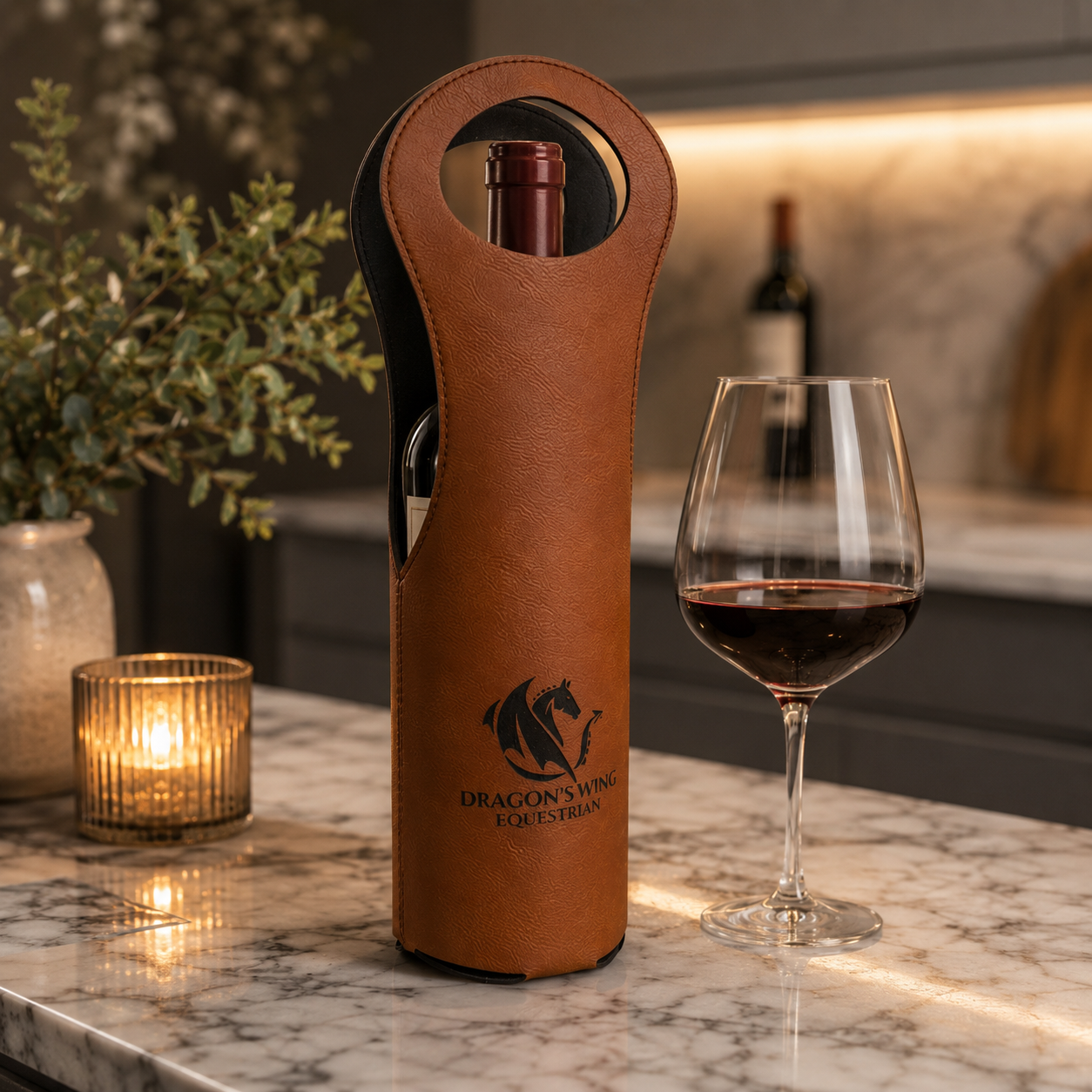 Custom Engraved Wine Bottle Carrier | Personalized Logo Wine Tote