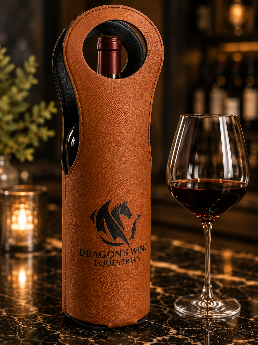 Custom Engraved Wine Bottle Carrier | Personalized Logo Wine Tote