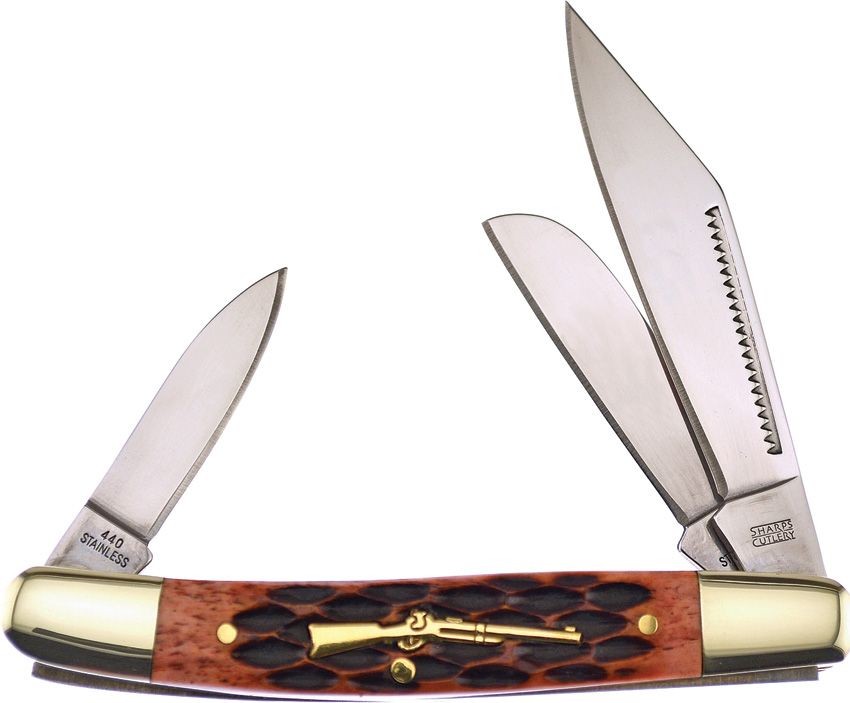 Sharps Cutlery by Frost – Wrangler Brown Jigged Bone Stockman | Model SHP-112BRJB