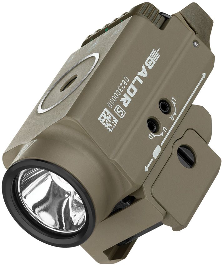 Olight Baldr S Tactical Weapon Light – Flat Dark Earth | 800 Lumens with Green Laser