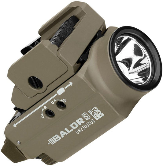 Olight Baldr S Tactical Weapon Light – Flat Dark Earth | 800 Lumens with Green Laser