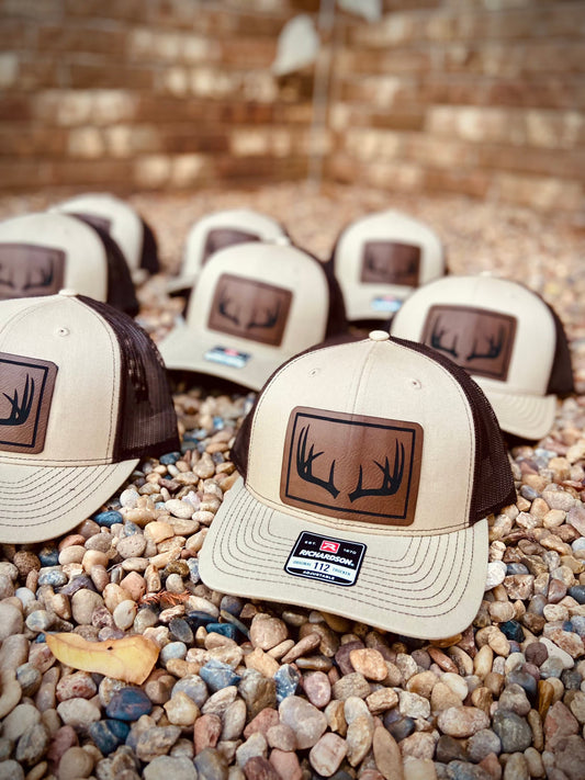 Buck Antler Leather Patch Hat | Richardson 112 Snapback