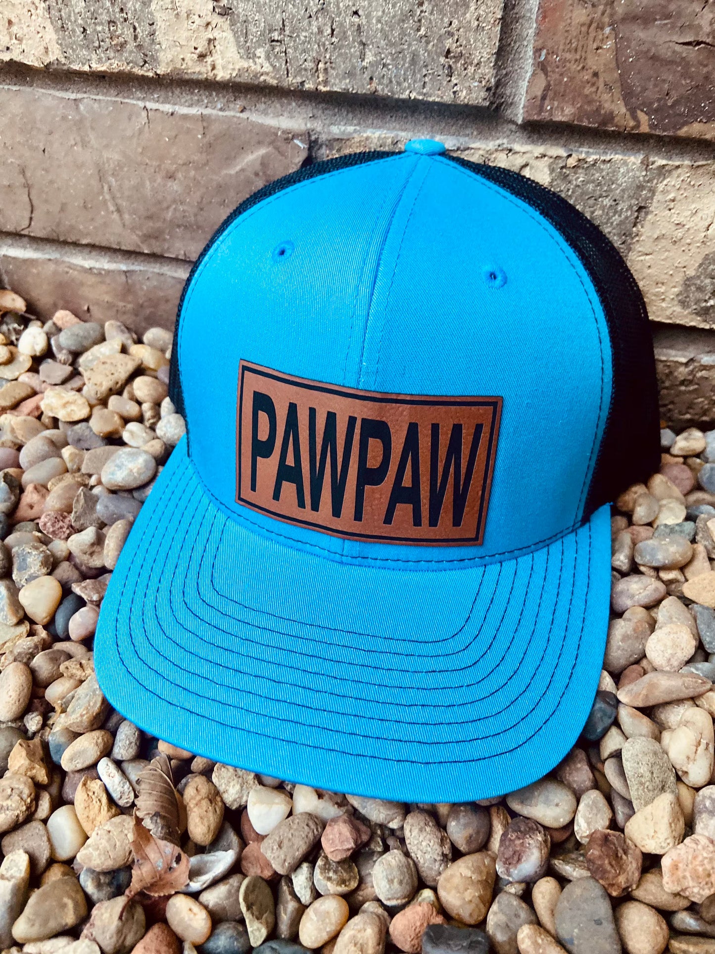Personalized Dad Leather Patch Hat | Richardson 112 Snapback