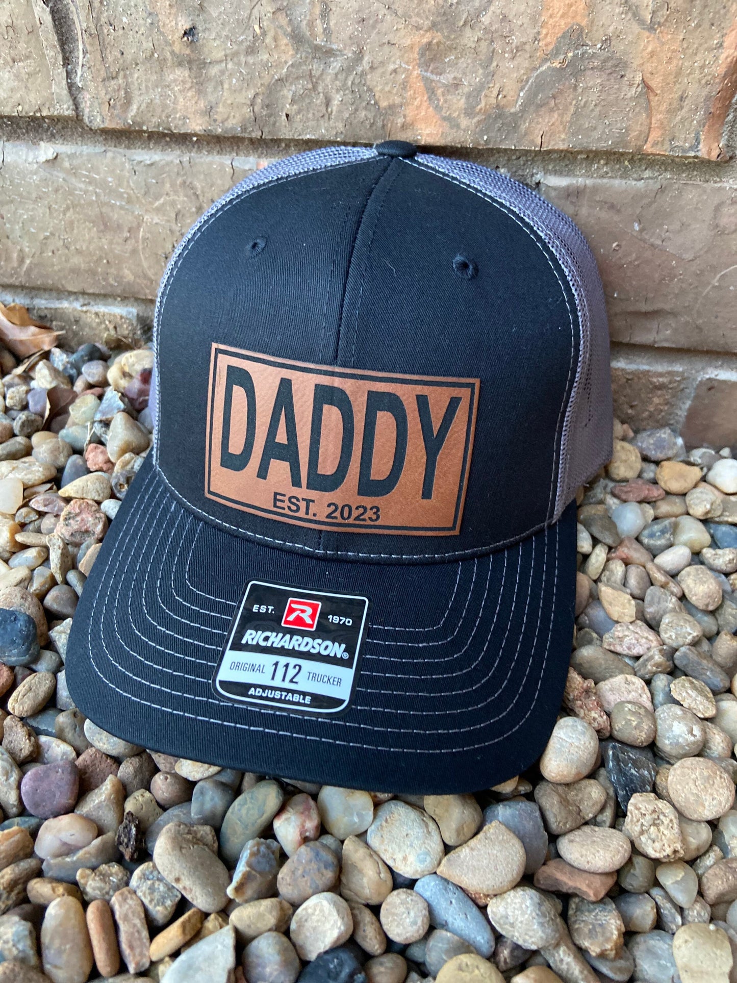 Personalized Dad Leather Patch Hat | Richardson 112 Snapback