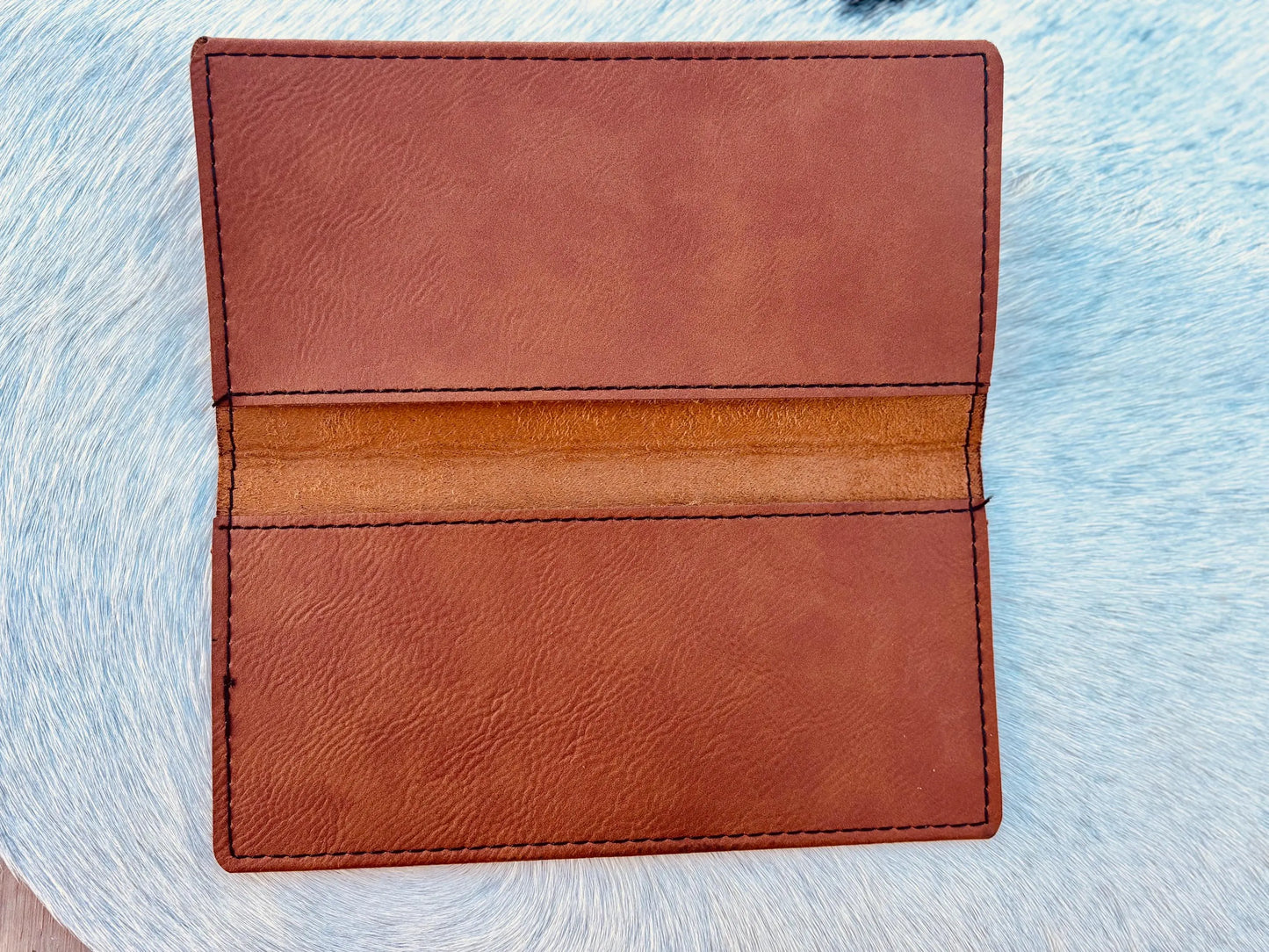 Custom Engraved Leather Checkbook Cover | Personalized Business Logo Gift | Leather Checkbook Wallet | Contractor & Corporate Promotional Gift