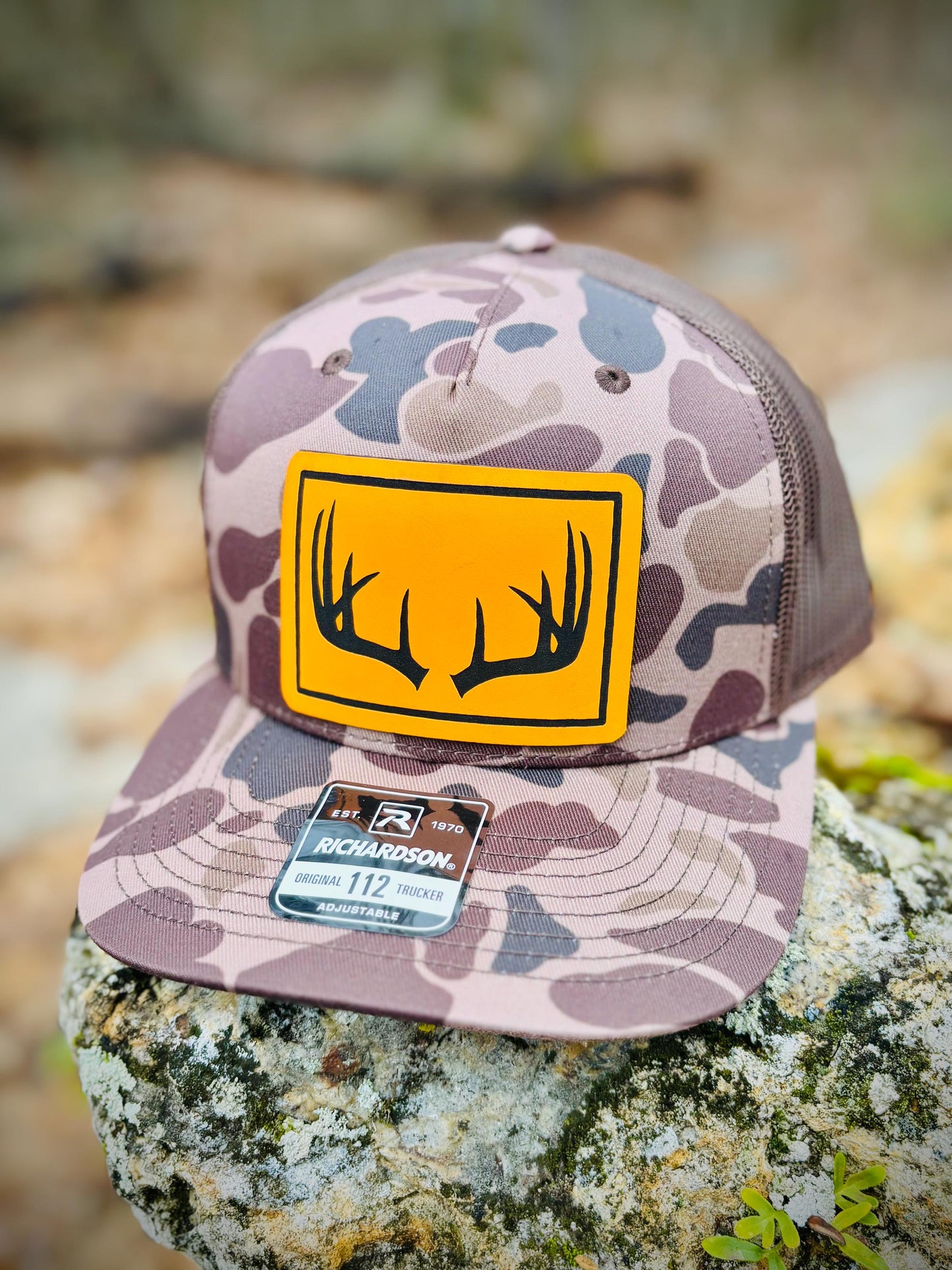 Buck Antler Leather Patch Hat | Richardson 112 Snapback