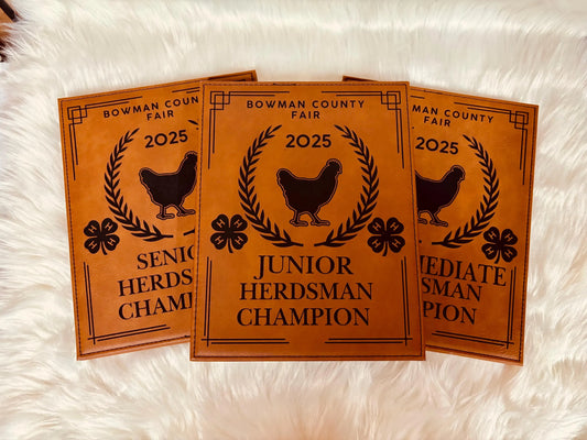 Personalized Poultry Show Award Plaque
