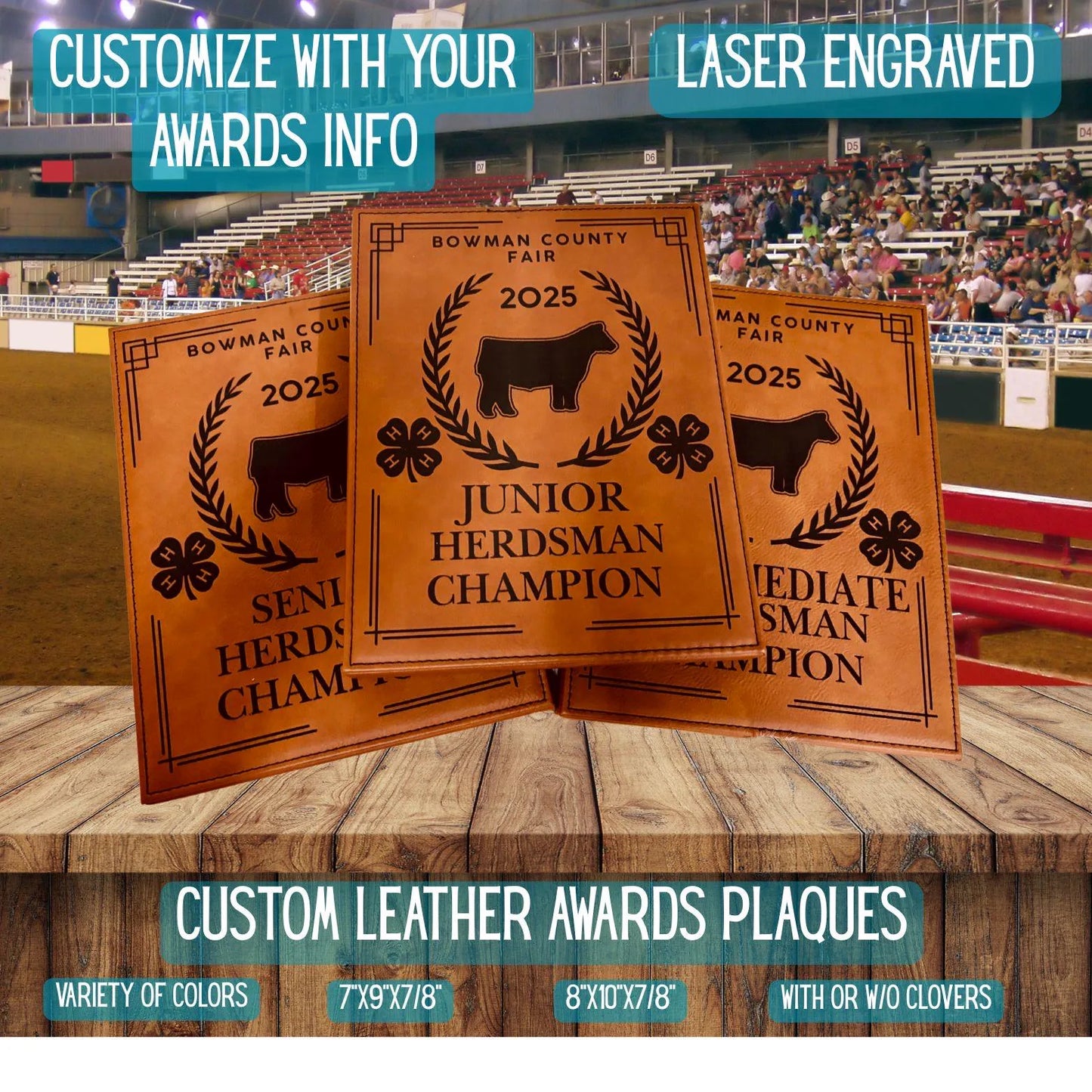 Personalized Market Steer Show Award Plaque
