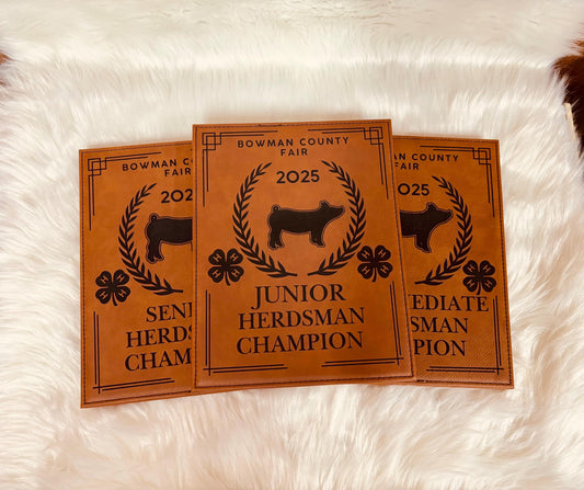 Personalized Swine Show Award Plaque