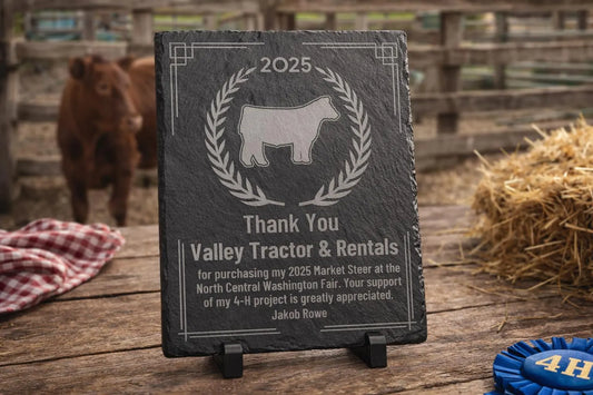 Custom Engraved Slate Buyer Thank You Plaque | Personalized 4-H & FFA Livestock Sale Appreciation Gift