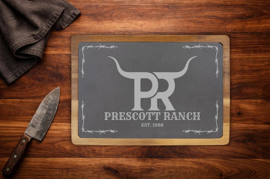 Custom Ranch Brand Slate Cutting Board | Personalized Farm  Ranch Gift