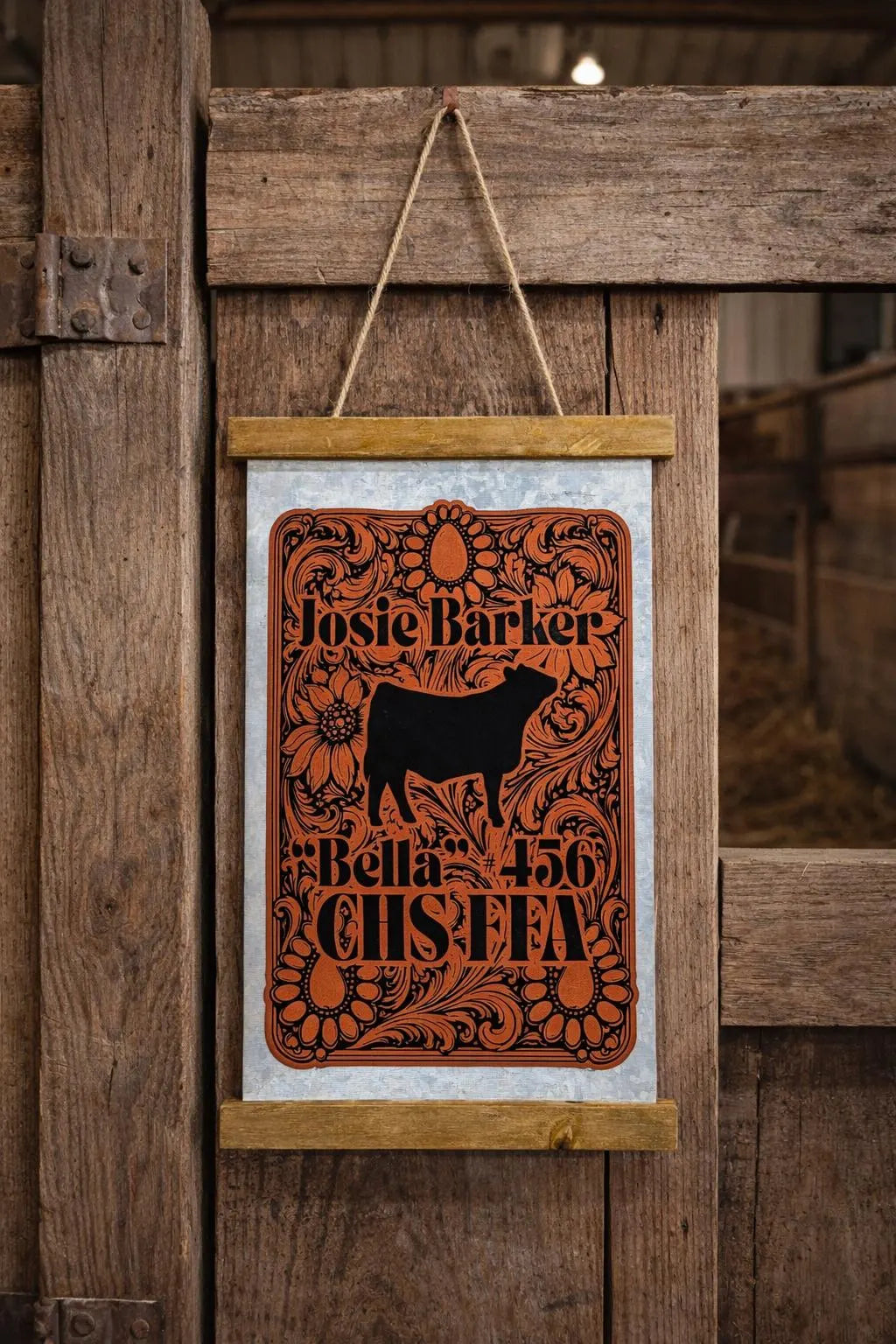 Large Hanging Metal Stall Sign
