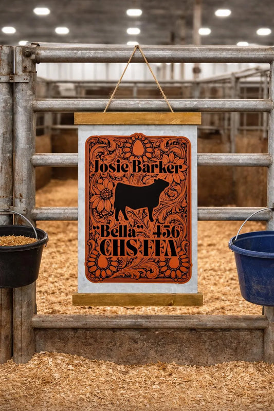 Large Hanging Metal Stall Sign