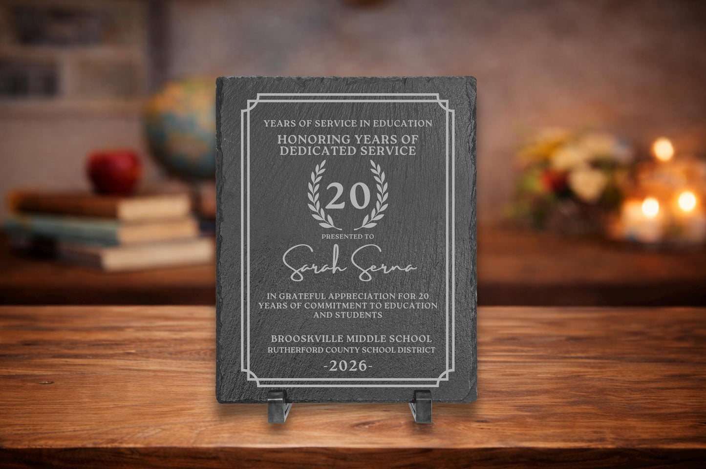Teacher Years of Service Slate Award