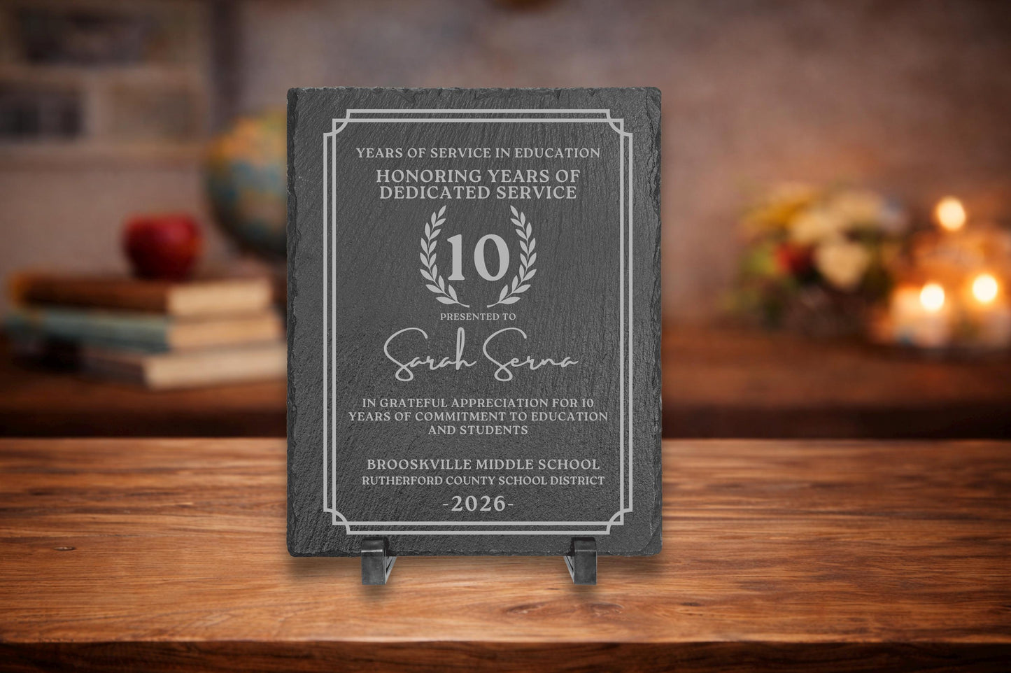 Teacher Years of Service Slate Award