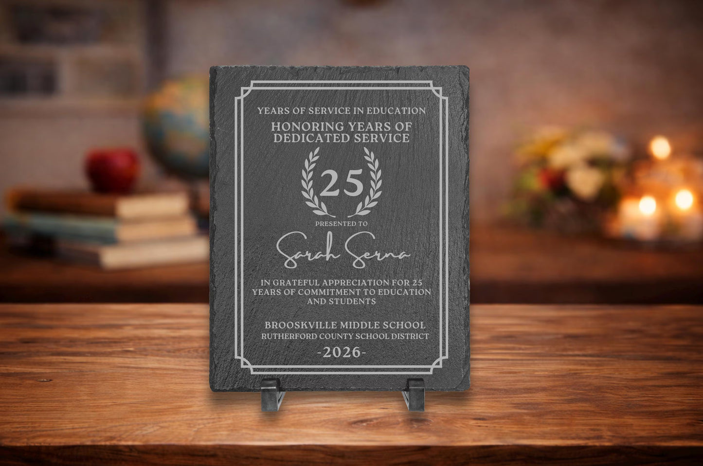 Teacher Years of Service Slate Award
