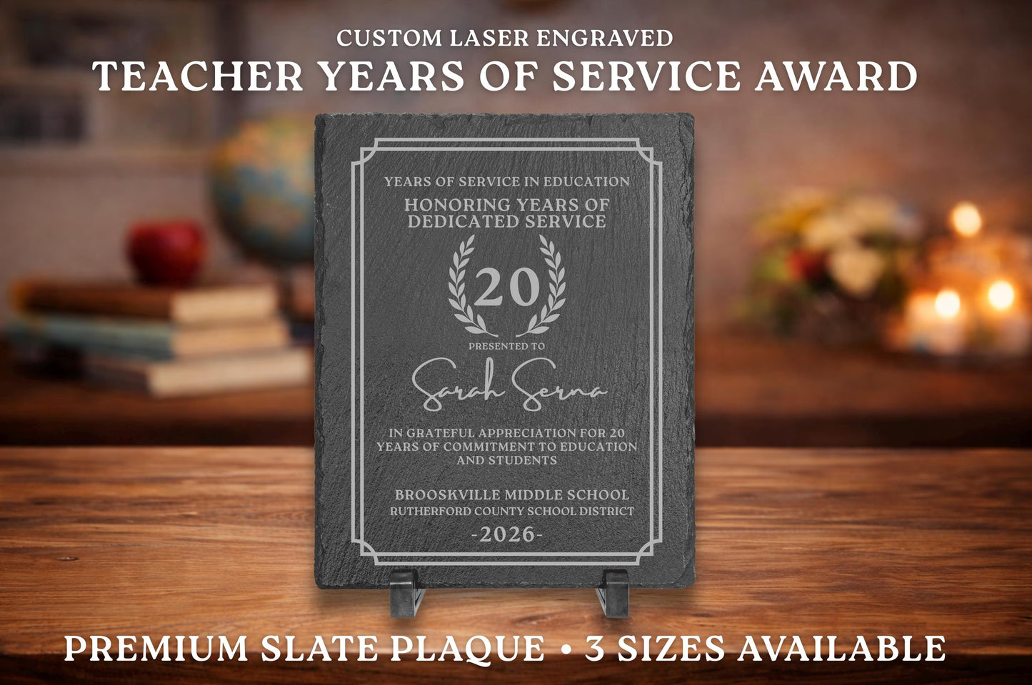 Teacher Years of Service Slate Award