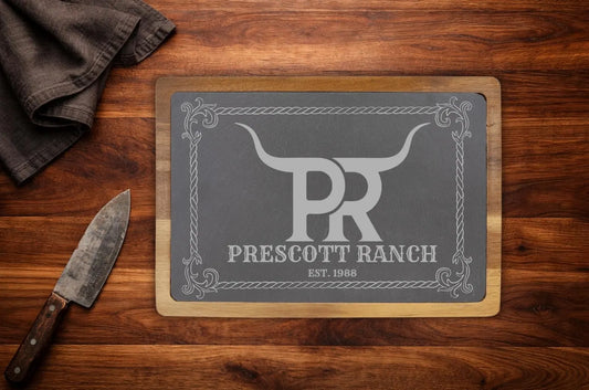 Custom Slate Ranch Brand Cutting Board | Personalized Farm & Ranch Gift
