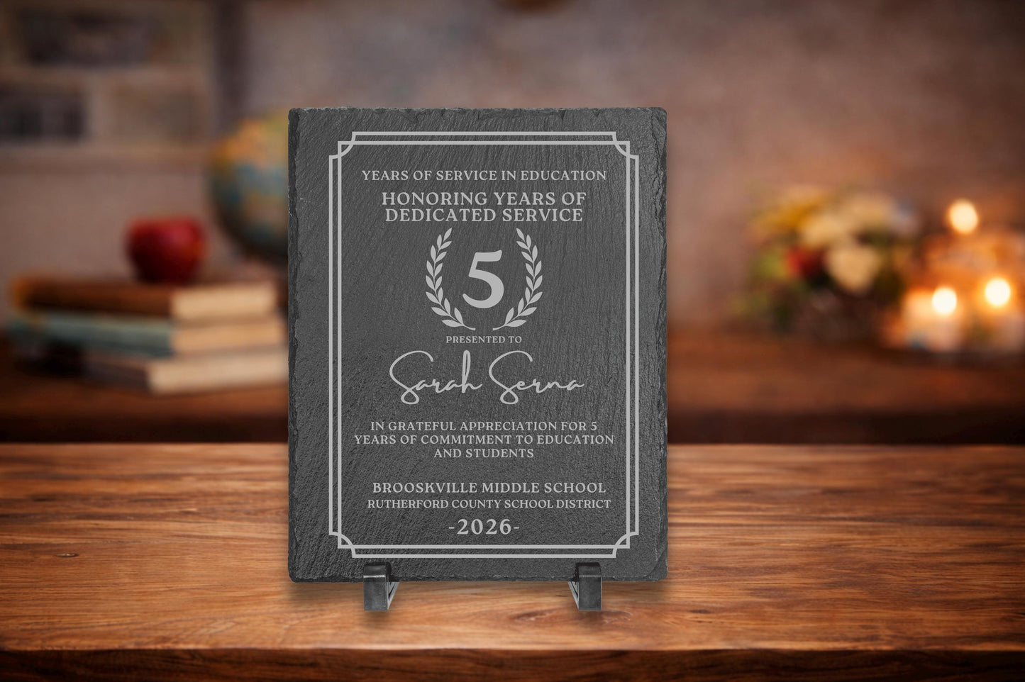 Teacher Years of Service Slate Award
