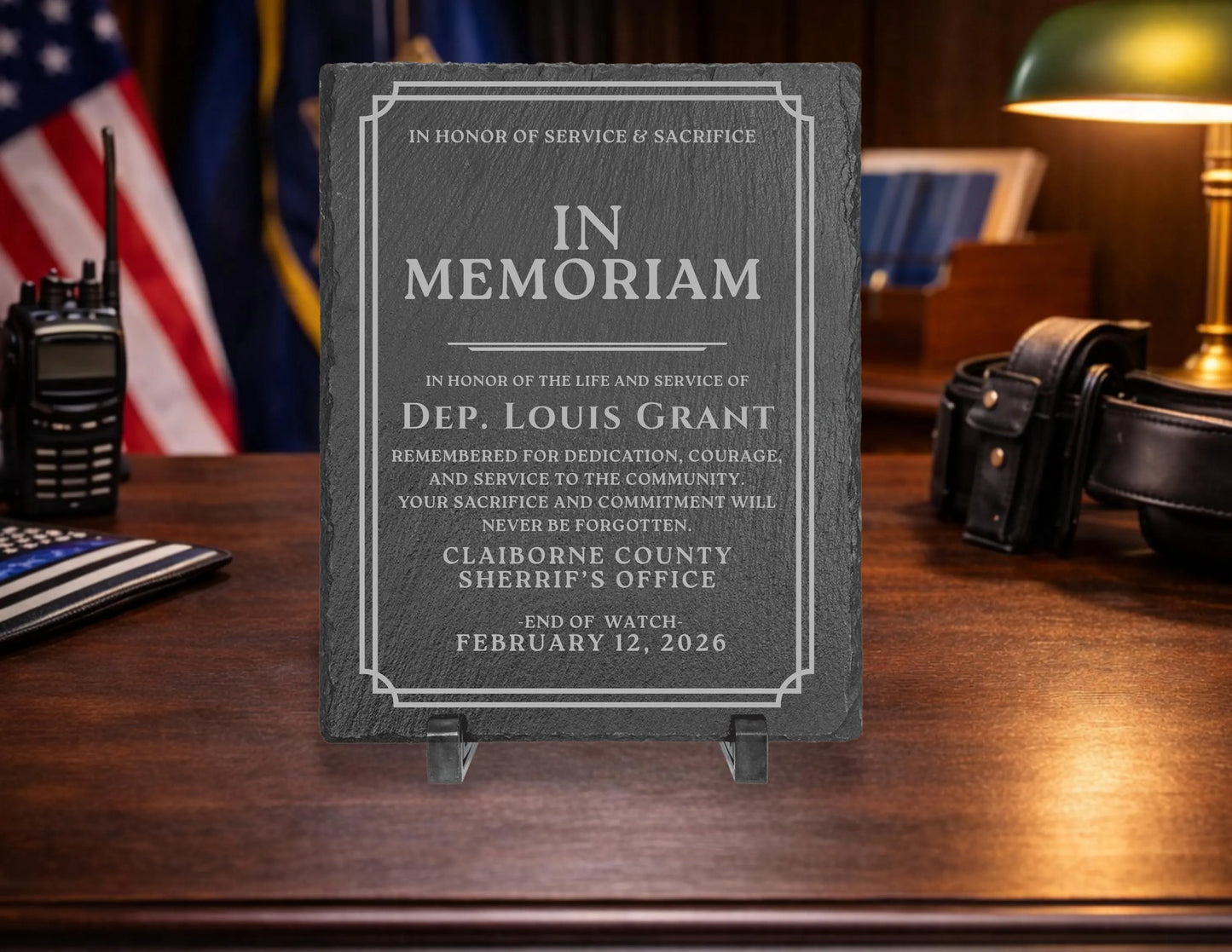 Fallen Officer Memorial Plaque | Personalized Law Enforcement Memorial Award