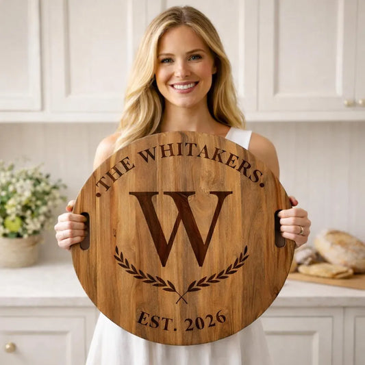 Personalized Acacia Serving Board | Custom Engraved Charcuterie Board