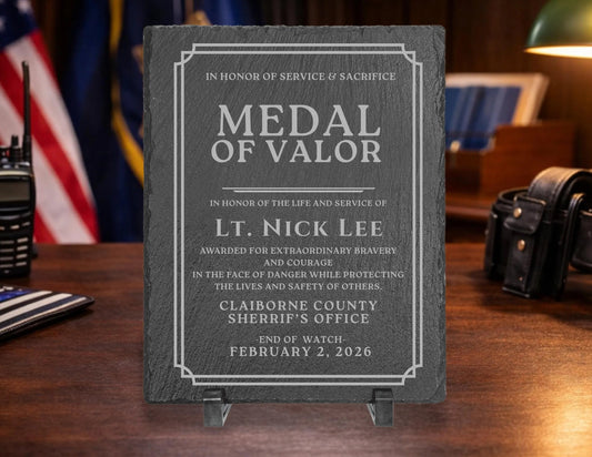 Fallen Officer Memorial Plaque | Personalized Law Enforcement Memorial Award