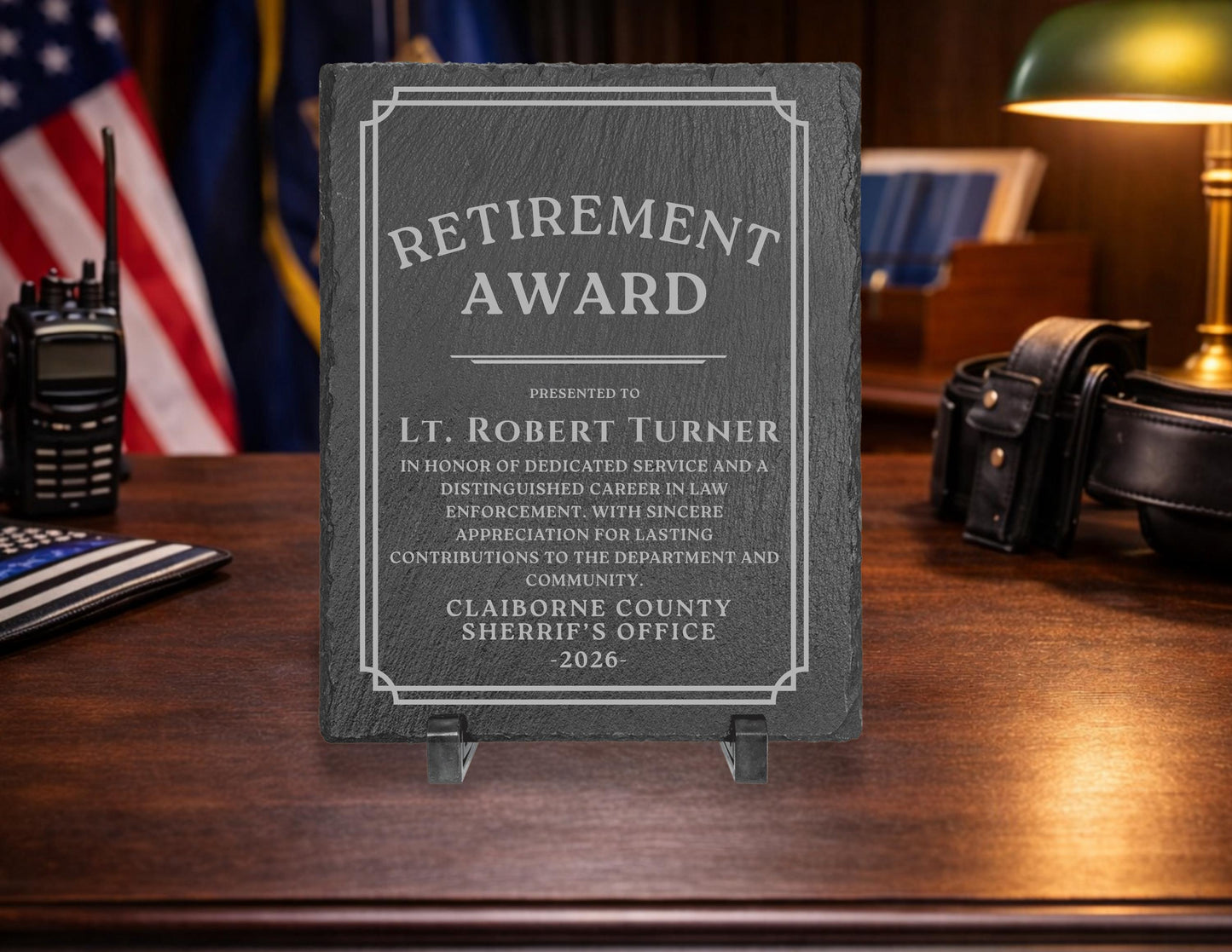 Personalized Law Enforcement Years of Service Plaque | Custom Police Recognition Award