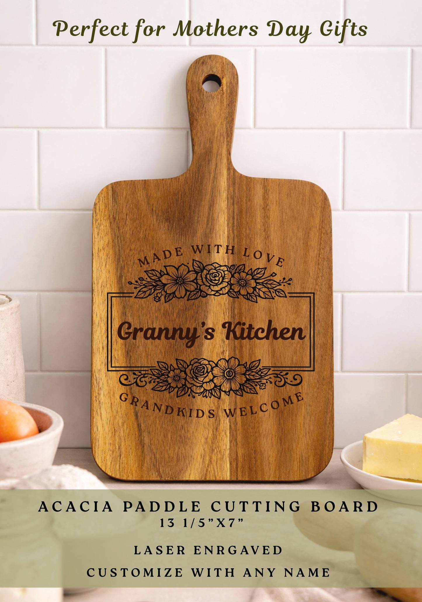 Personalized Grandma's Kitchen Cutting Board | Custom Gift for Grandma