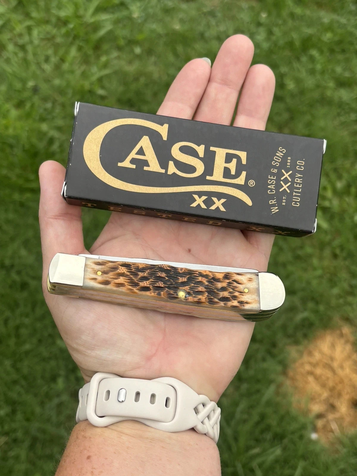 Case XX Trapper Amber Jigged Bone Pocket Knife | 6254 SS | Made in USA